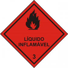 Placa Simbologia Liquido Inflamável 30x30cm